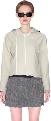 FILA Unisex Lightweight Hooded Windbreaker Jacket Beige Khaki. A11W337705F-BG 4