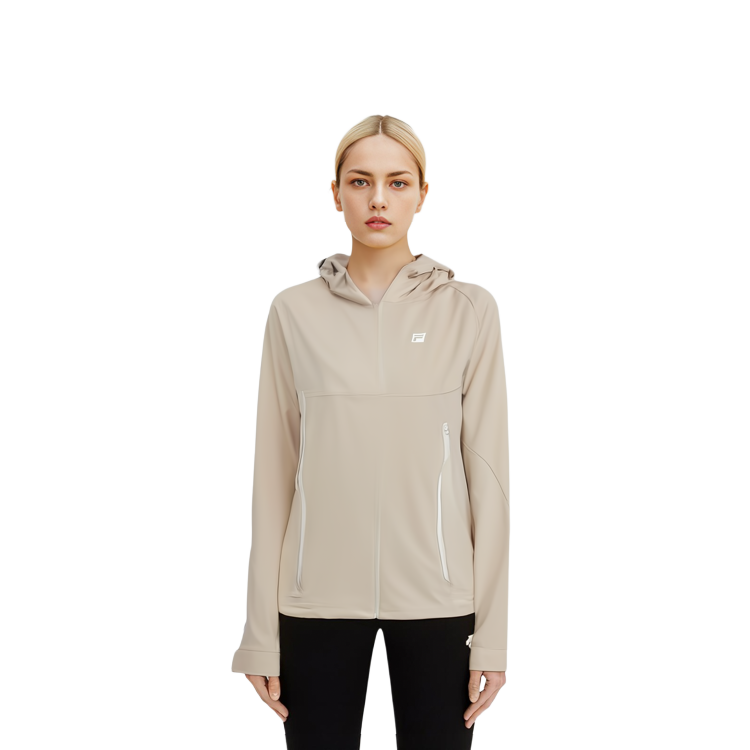 FILA Unisex Lightweight Hooded Windbreaker Jacket Beige Khaki. A11W337705F-BG 圖 5