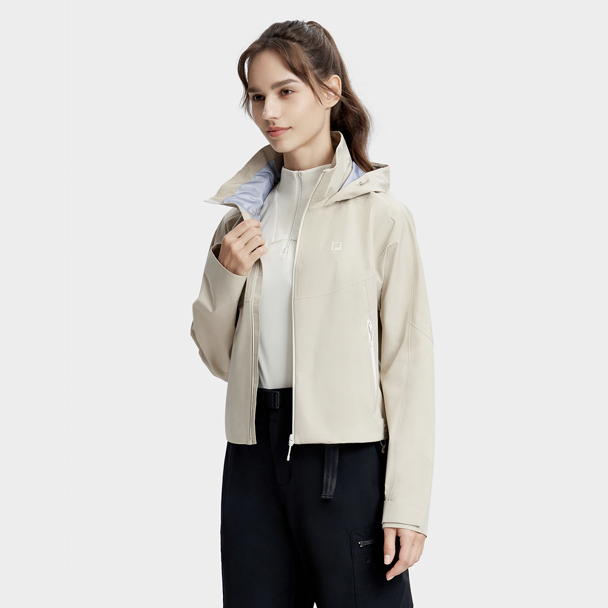 FILA Unisex Lightweight Hooded Windbreaker Jacket Beige Khaki. A11W337705F-BG 圖 8