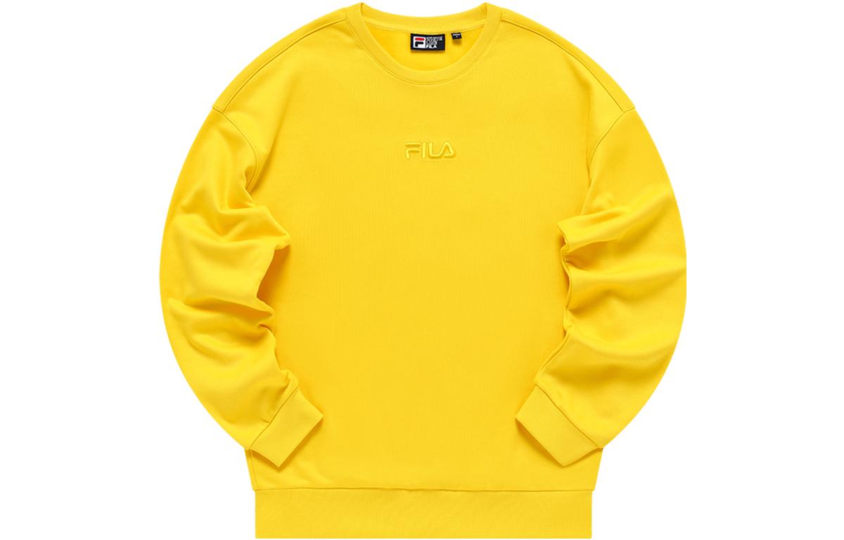 FILA Unisex Logo Crewneck Fleece Sweatshirt Sunshine Yellow F51U138295F-YE