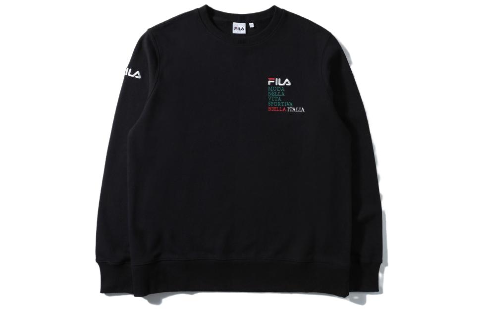 FILA Unisex Logo Crewneck Pullover Sweatshirt Black FS2POD1110X-BLK