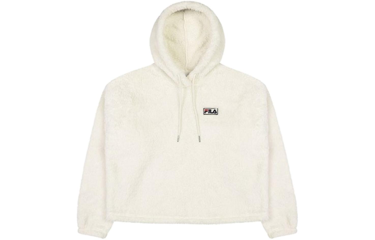 FILA Unisex Logo Patch Pullover Hoodie Off-White FS2POC4152F-CRM