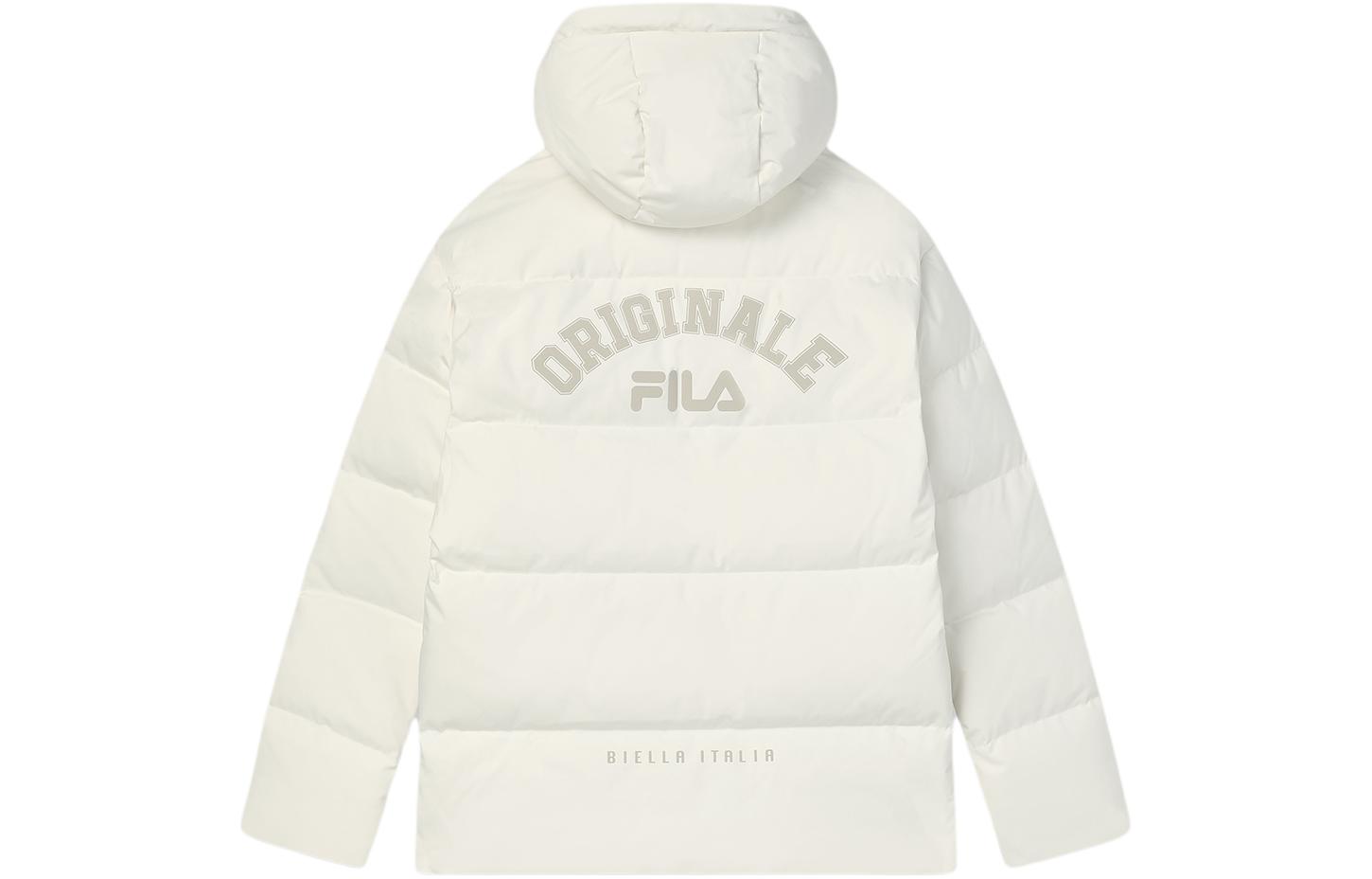 Lookbook FILA Jaket Hoodie Unisex Logo Print Reed White. F11U349901R-IV