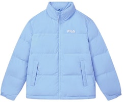 FILA Unisex Logo Print Windproof Thick Puffer Jacket - Pure Blue. F51U349901F-LB FILA Unisex Logo Print Windproof Thick Puffer Jacket - Pure Blue. F51U349901F-LB