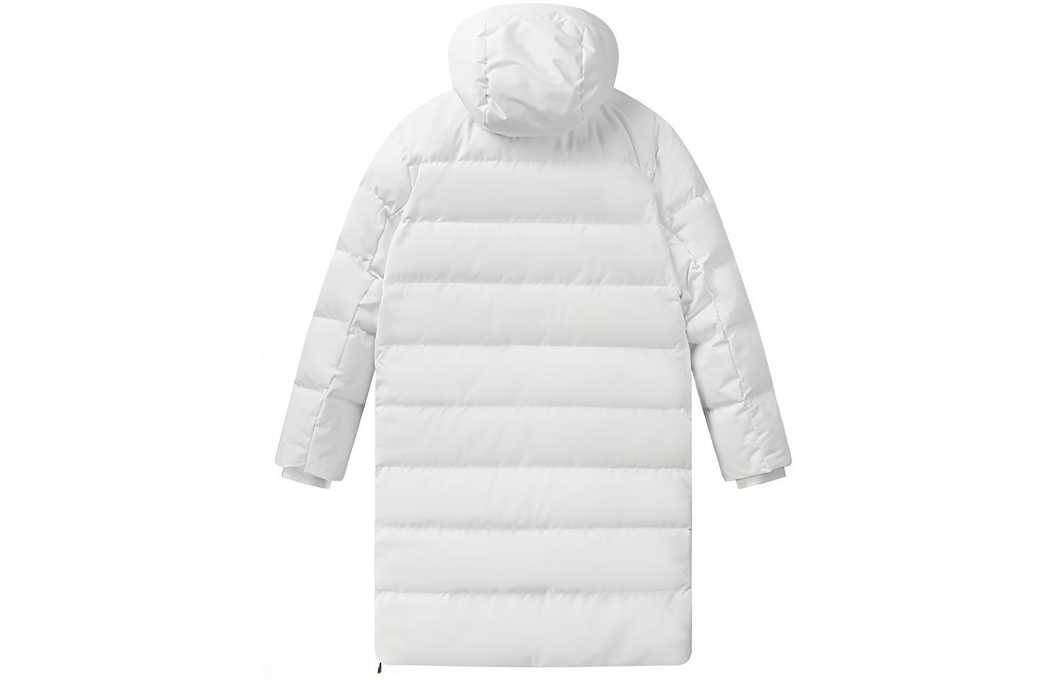 FILA Unisex Logo Printed Loose Fit Hooded Mid-Length White Down Jacket. F51U048901F-WT 圖 3