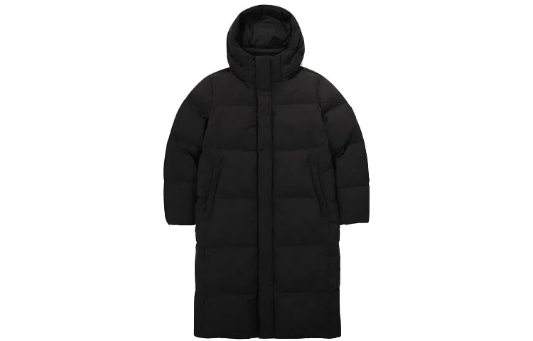 Order FILA ユニセックス ロングブラックダウンジャケット ジッパー&フード付き FS2DJF4103X-BLK