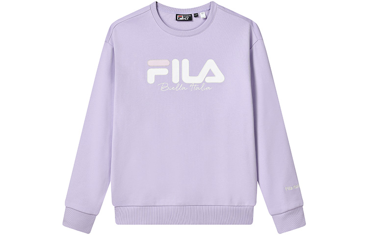 FILA Unisex Loose Fit Logo Knit Pullover Sweatshirt - Light Purple F11U249201F-VT