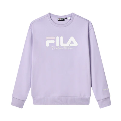 FILA Unisex Loose Fit Logo Knit Pullover Sweatshirt - Light Purple F11U249201F-VT