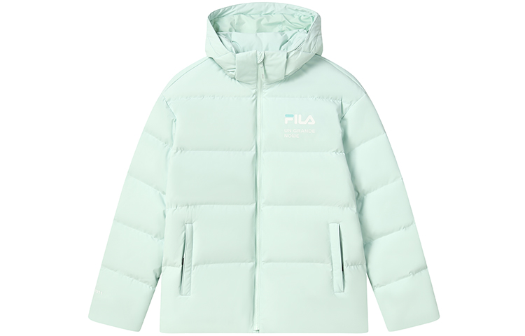 Buy FILA Unisex Nile Green Logo Hoodie Loose Fit Windproof Down Jacket. F11U249902FLG