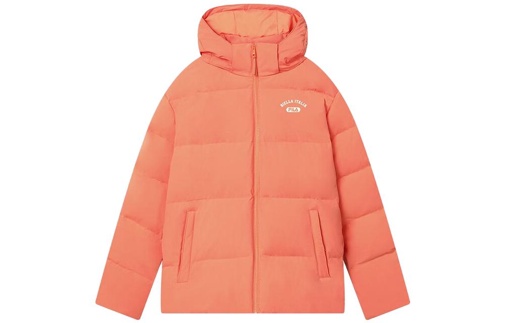 FILA Unisex Orange Letter Zipper Hoodie Jacket. F11U349901F-OR