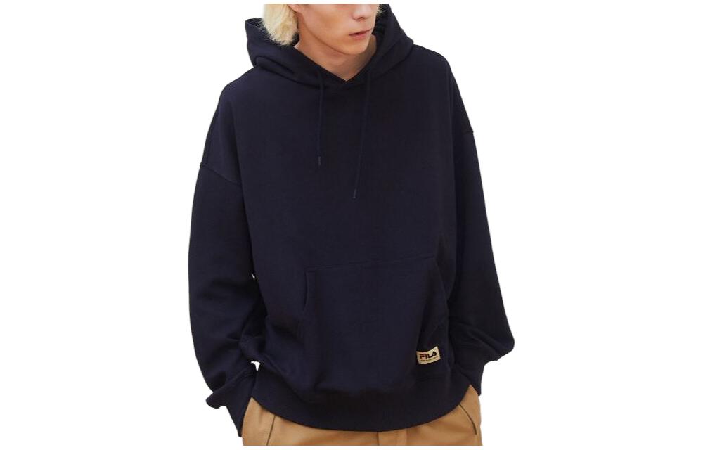 FILA Unisex Oversized Logo Hoodie Black FS2POD1225X-BK