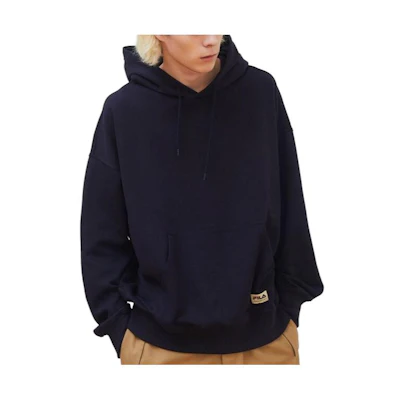 FILA Unisex Oversized Logo Hoodie Black FS2POD1225X-BK