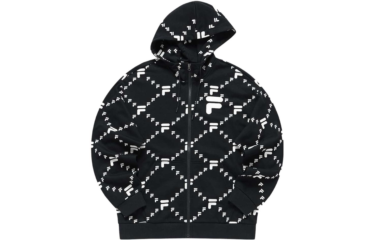 FILA Unisex Oversized Pullover Hoodie with Drawstring in Deep Black T11U316501FBK