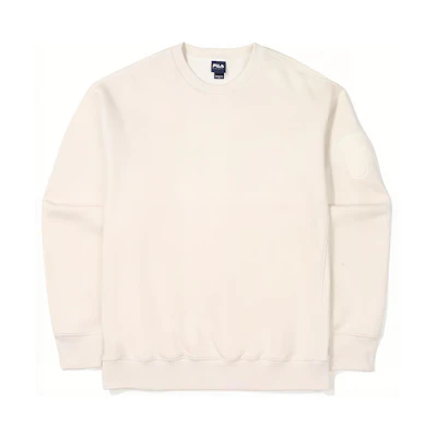 FILA Unisex Plain Crewneck Pullover Sweatshirt Off-White FS2POF4101X-SAD