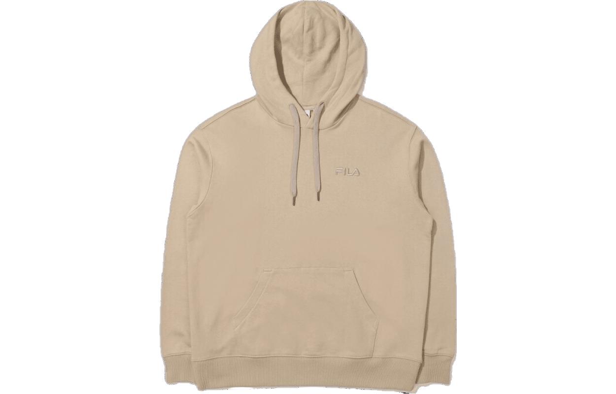 FILA Unisex Pullover Sweatshirt Khaki Letter Design FS2POD3106X-BEG