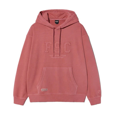 FILA Unisex Red Oversized Hoodie with Lettering Design FS2POH1106X-RED