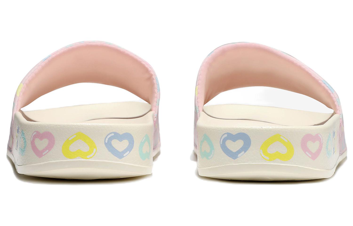 Shop 斐乐 厚底運動拖鞋 男女同款 淺咖紫色 韓版