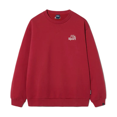 FILA Unisex Solid Color Crewneck Long-Sleeve Sweatshirt Red FS2POH1101U-RED
