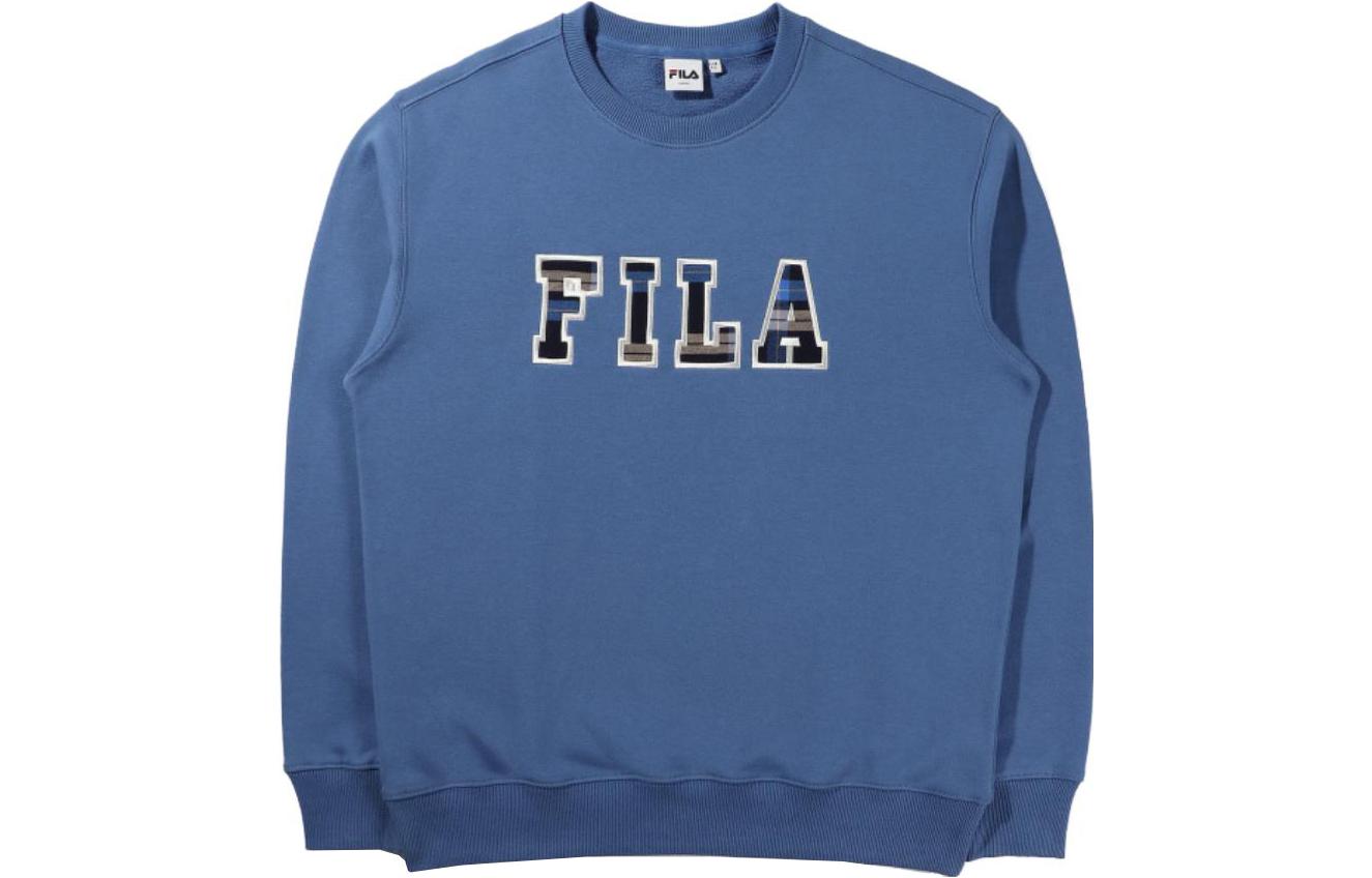 FILA Unisex Solid Color Crewneck Pullover Sweatshirt Navy Blue FS2POD4105X-IDB