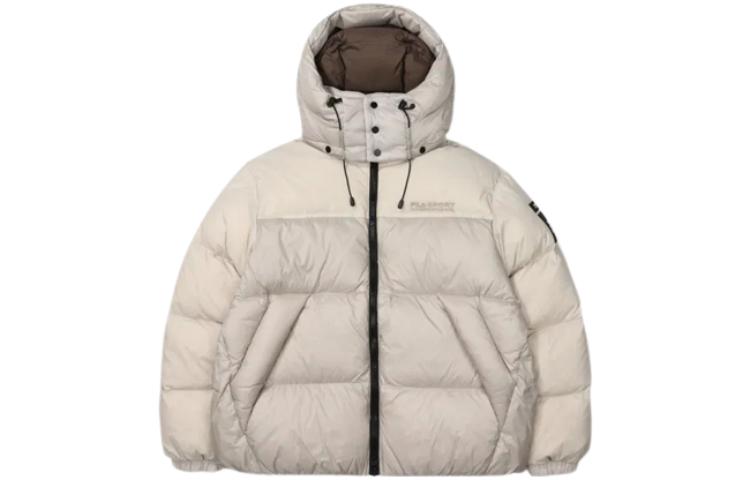 FILA Unisex Solid Color Detachable Hooded Down Jacket - Off White. FS2DJF4131X-GRE 圖 2