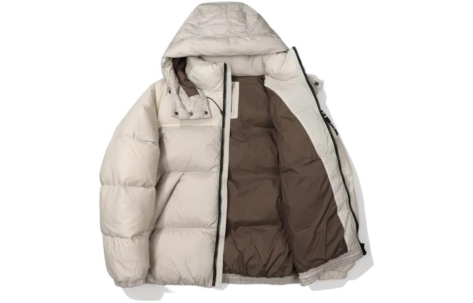 FILA Unisex Solid Color Detachable Hooded Down Jacket - Off White. FS2DJF4131X-GRE 圖 4