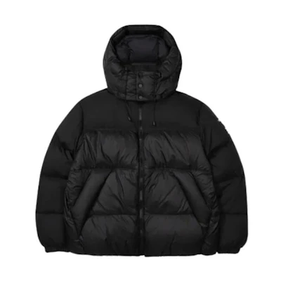 FILA Unisex Solid Color Hooded Down Jacket Black FS2DJF4131X-BLK