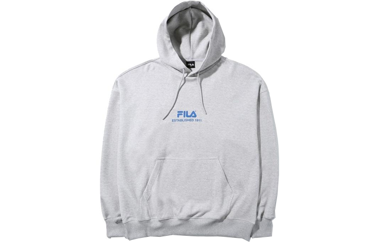 FILA Unisex Solid Color Loose Fit Hoodie Pullover - Gray FS2POD3211X-SGE