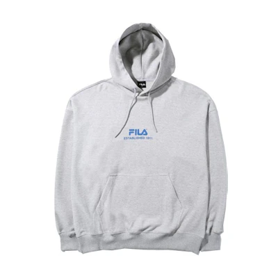 FILA Unisex Solid Color Loose Fit Hoodie Pullover - Gray FS2POD3211X-SGE