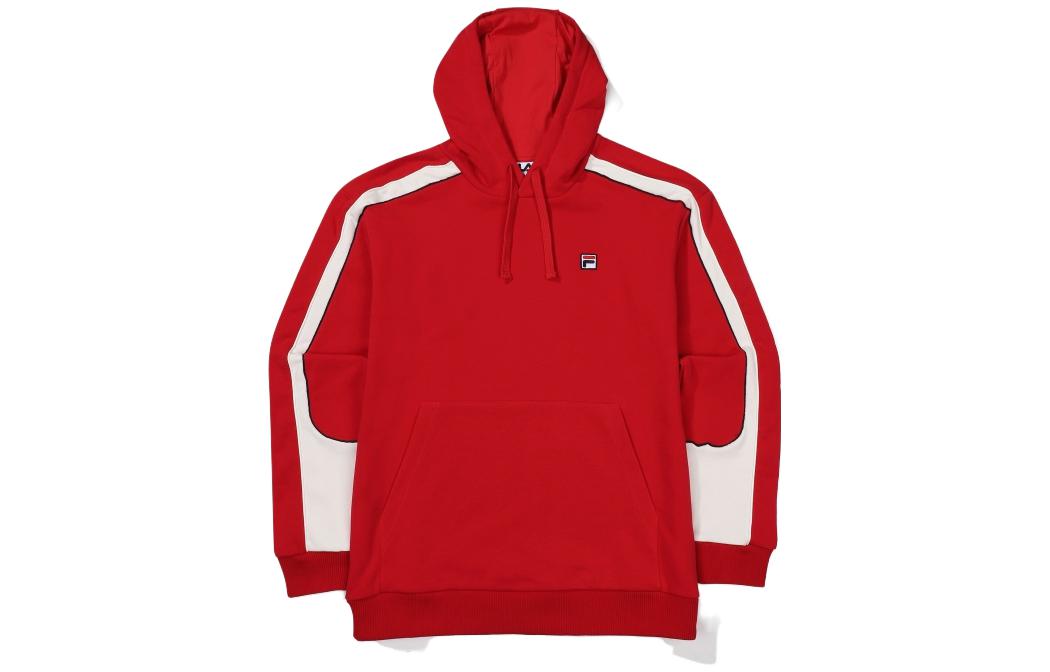 FILA Unisex Solid Color Red Pullover Hoodie FS2POF3394X-RED