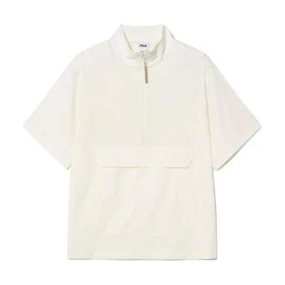 FILA Unisex Solid Color Stand Collar Loose Jacket - Off-White FS2JKH2101U-OWH