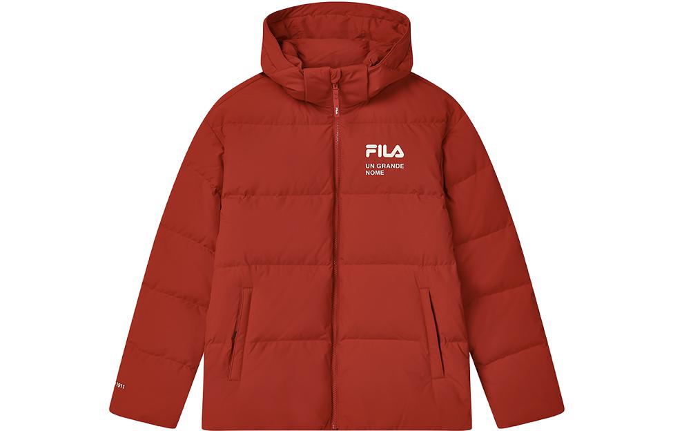 FILA Unisex Solid Color Warm Short Down Jacket - Legendary Red. F51U349902A-RD