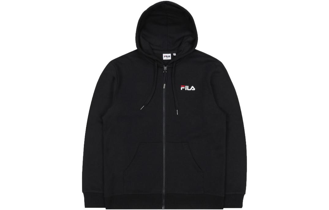 FILA Unisex Solid Color Zip-Up Hoodie Black FS2FTC3101X-BLK