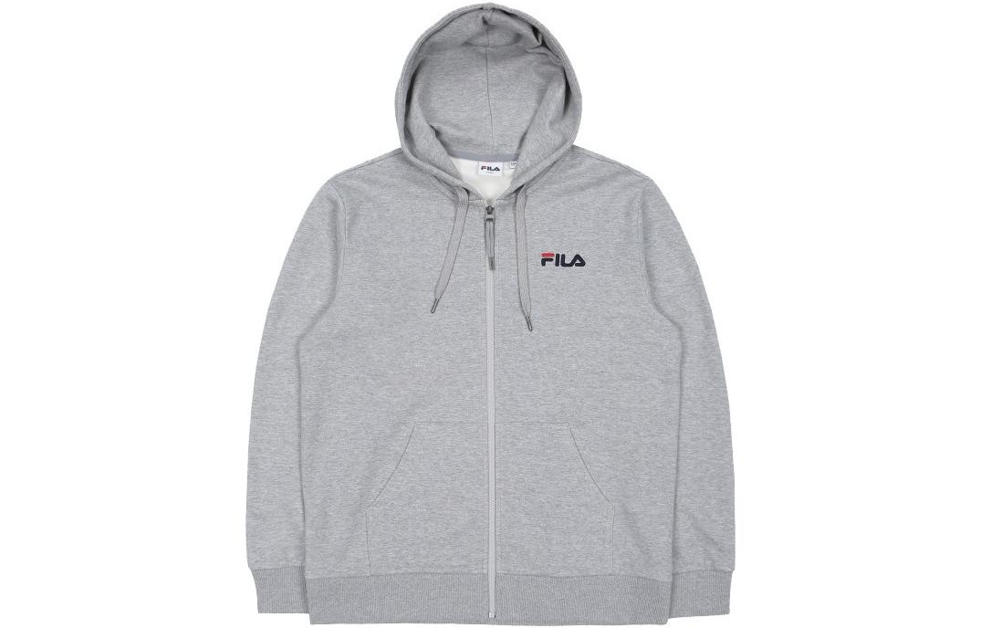 FILA Unisex Solid Color Zip-Up Hoodie Light Gray FS2FTC3101X-LML