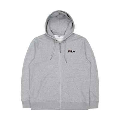 FILA Unisex Solid Color Zip-Up Hoodie Light Gray FS2FTC3101X-LML
