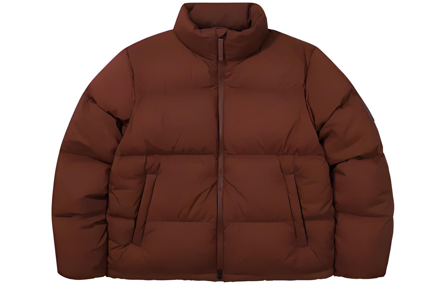 FILA Unisex Solid Color Zip-Up Long-Sleeve Jacket Brown FS2DJF4102XCHO