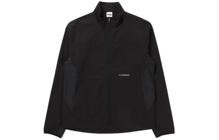 FILA Unisex Solid Color Zip-Up Loose-Fit Jacket Long Sleeve FS2WTE1201M-BLK