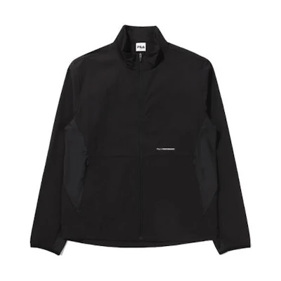 FILA Unisex Solid Color Zip-Up Loose-Fit Jacket Long Sleeve FS2WTE1201M-BLK