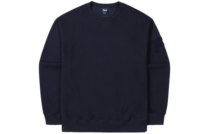 FILA Unisex Solid Crewneck Pullover Long Sleeve Sweatshirt Navy Blue FS2POF4101X-INA