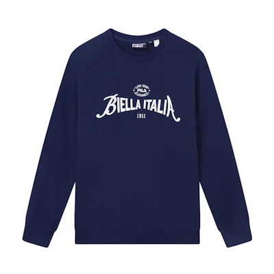 FILA Unisex Vintage Loose Fit Pullover Sweatshirt in Deep Sea Blue F11U339206FNV