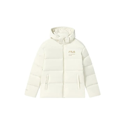 FILA Unisex White Hooded Logo Down Jacket - Casual, Waterproof, Warm & Windproof F51U449902AIV Buy FILA Unisex White Hooded Logo Down Jacket - Casual, Waterproof, Warm & Windproof F51U449902AIV