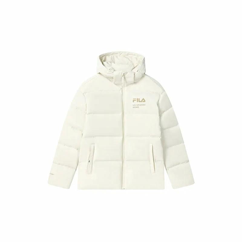 Order FILA Unisex White Hooded Logo Down Jacket - Casual, Waterproof, Warm & Windproof F51U449902AIV
