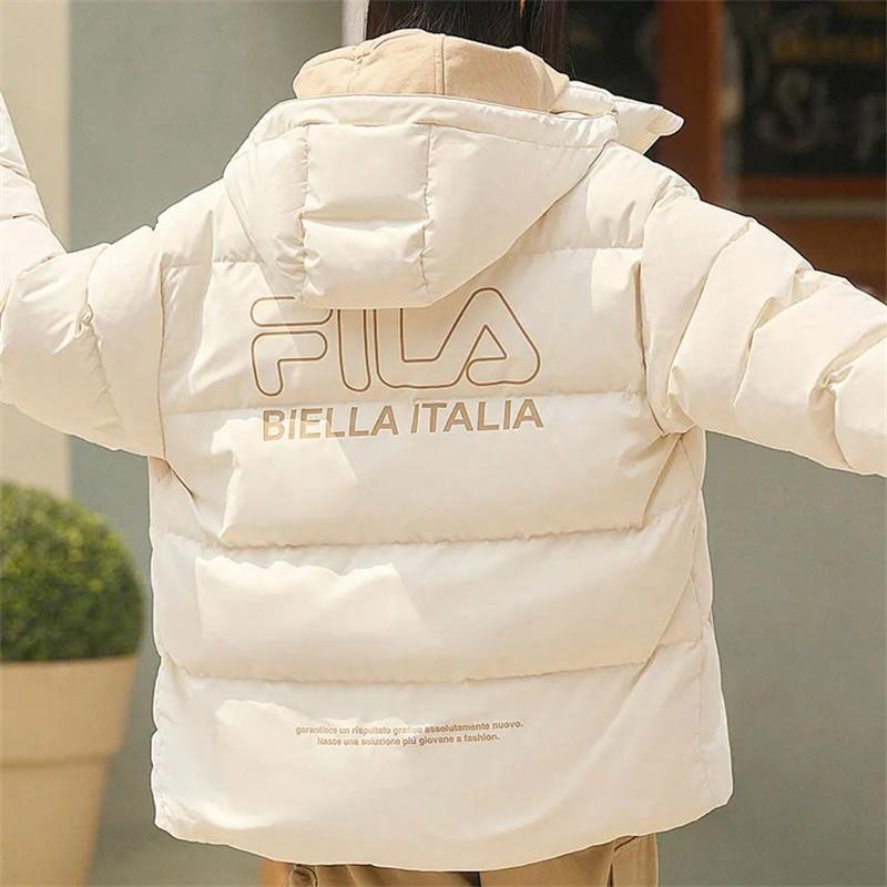 Purchase FILA Unisex White Hooded Logo Down Jacket - Casual, Waterproof, Warm & Windproof F51U449902AIV