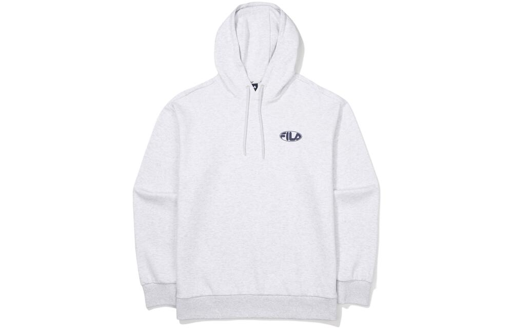 FILA Unisex White Hoodie with Logo Print Long Sleeve Pullover FS2POF3105X-WTM