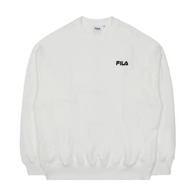 FILA Unisex White Loose-Fit Crewneck Sweatshirt FS2POC3200X-OWH