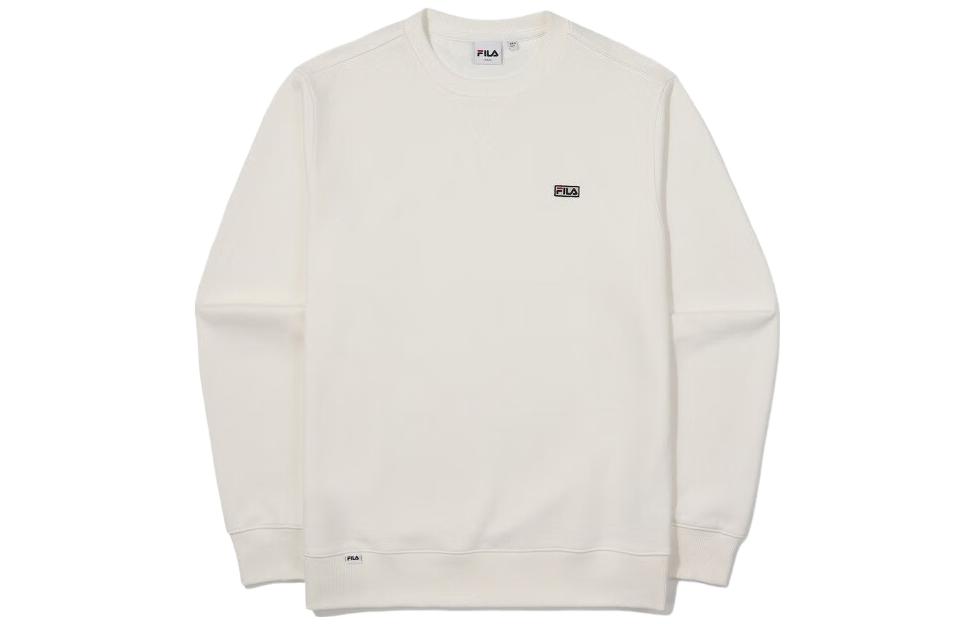 FILA Unisex White Solid Color Crewneck Sweatshirt FS2POE3101X-OWH