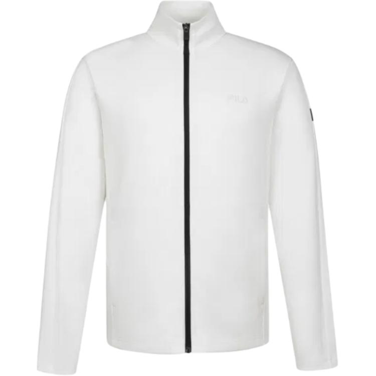 FILA Unisex White Solid Color Slim Fit Zip-Up Jacket with Stand Collar 1100FS2FTG3202UNWH