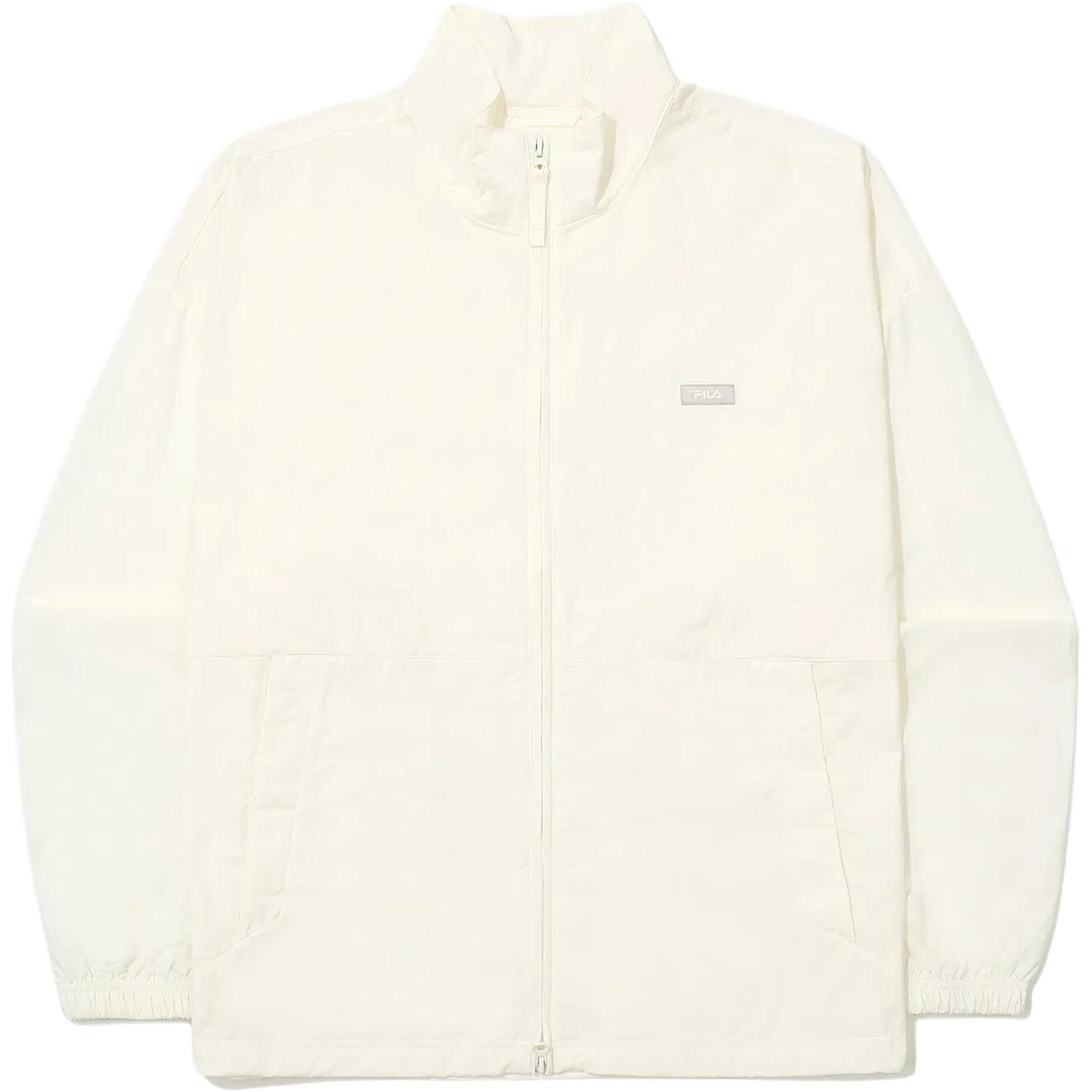 FILA Unisex White Stand Collar Long Sleeve Zipper Jacket FS2JKG3101X-SWH