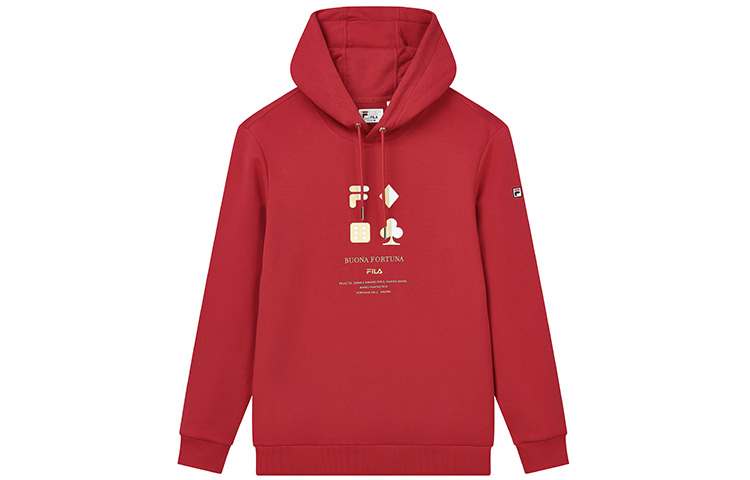 FILA Valentine's Day Red Knit Pullover Casual Sweatshirt F11M218213FRD