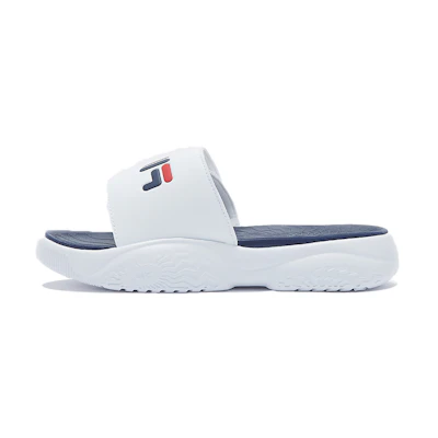 FILA Velcro 'Simple Casual Thick-Sole Slippers White Blue Korean Version'