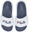 Shop FILA魔术贴简约厚底拖鞋 白色蓝色 韩版 1SM00559D_147